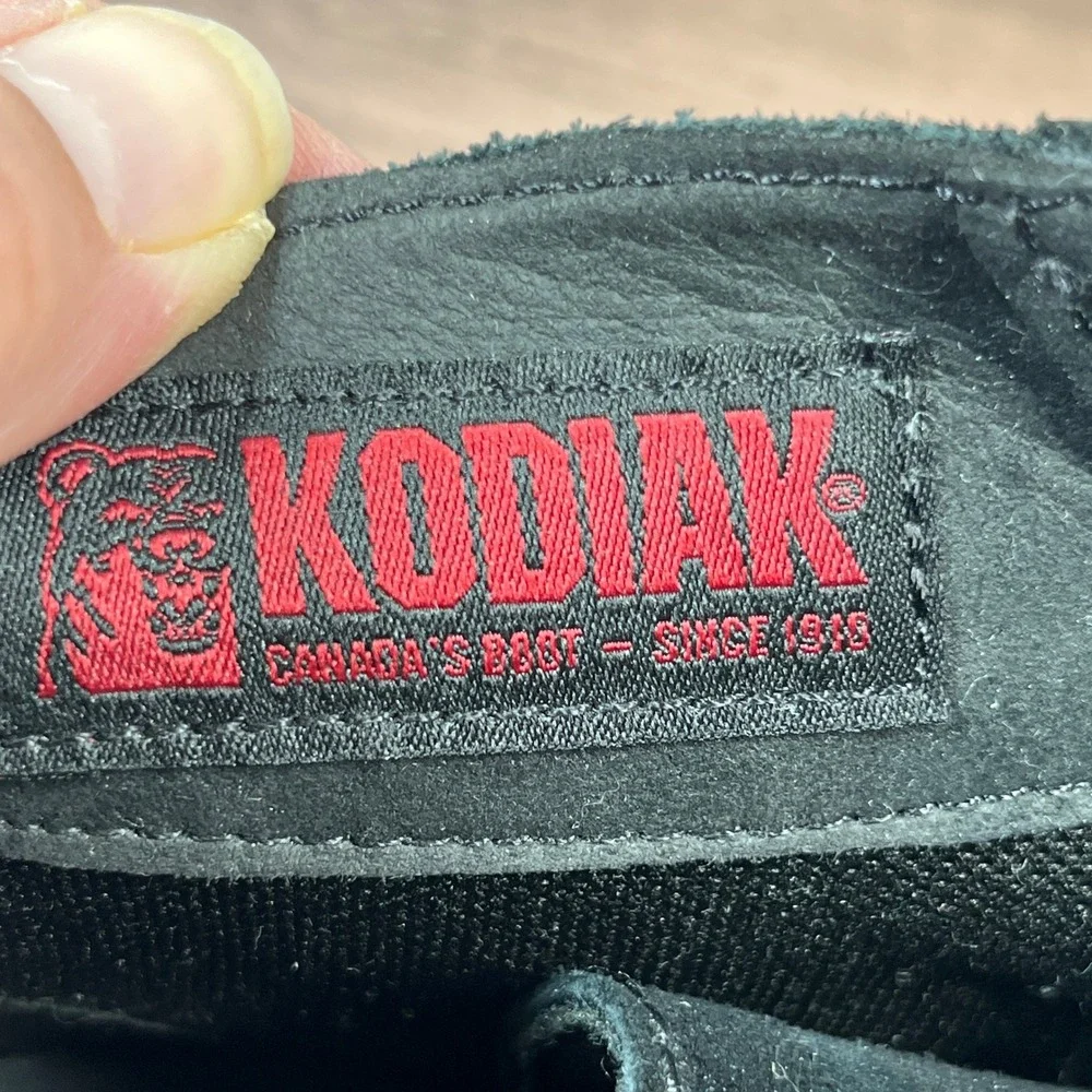 Kodiak McKinney Boots Mens Black Leather Suede Wedge Sole Size 9